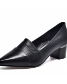 Women's shoes Early spring pointed heels of foreign -qi head layer cowhide small single shoes comfort shoes women's work shoes